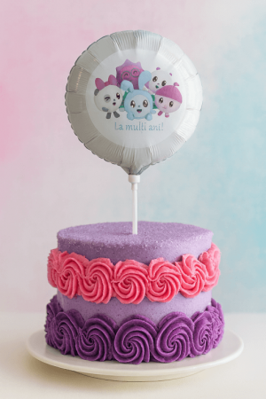 Balon rotund alb personalizabil Baby Riki tort 12 cm [1]