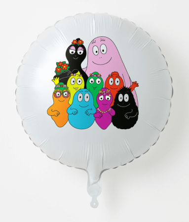 Baloane folie - Balon rotund alb personalizabil Barbapapa 45 cm