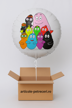 Baloane folie - Balon rotund alb personalizabil Barbapapa 45 cm