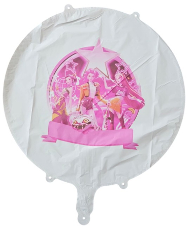 Baloane folie personaje - Balon rotund alb personalizabil Huntrix 45 cm