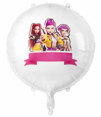 Baloane folie - Balon rotund alb personalizabil Huntrix 45 cm