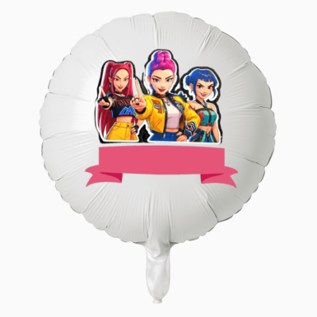 Baloane folie - Balon rotund alb personalizabil K-Pop 24 cm
