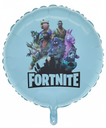 Baloane folie - Balon rotund albastru personalizabil Fortnite 45 cm