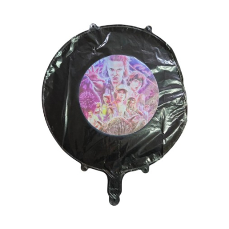 Baloane folie - Balon rotund negru Stranger Things 45 cm