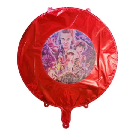 Baloane folie - Balon rotund rosu Stranger Things 45 cm
