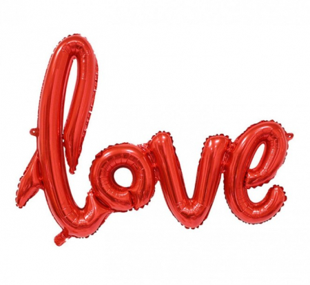 Valentine's Day & Dragobete - Baloane din folie cu heliu - Balon scris Love Rosu 100 x 60cm
