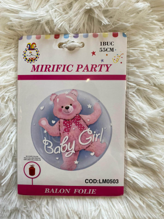 Balon transparent Baby Girl Ursulet 55 cm [4]