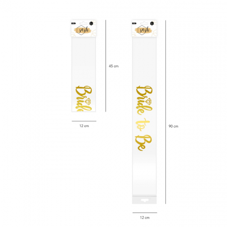 Banderola alba cu Bride to be auriu 160 x 10 cm [3]
