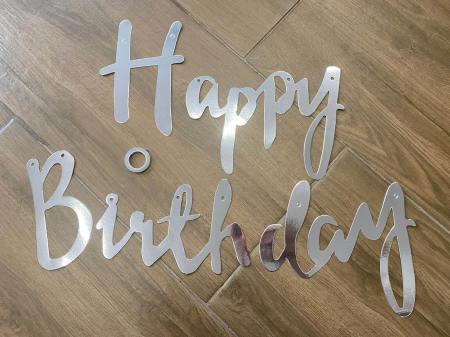 Banner Happy Birthday argintiu 1m carton [3]