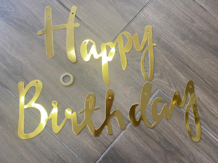 Banner Happy Birthday auriu 1m carton [2]