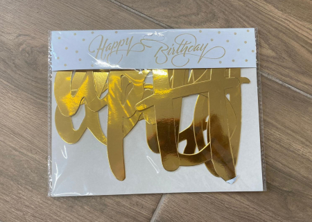 Banner Happy Birthday auriu 1m carton [3]