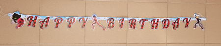 Banner Happy Birthday Miraculous / Buburuza 170 cm x 12 cm [1]