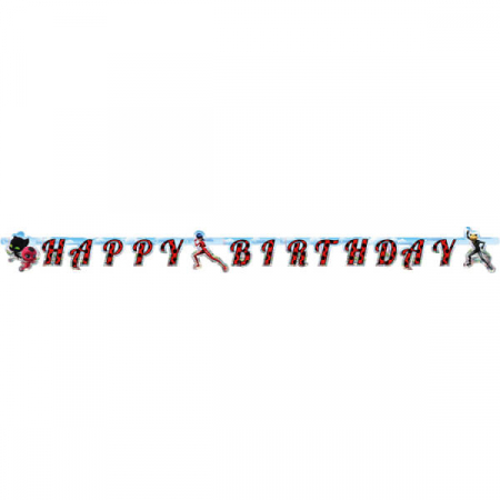 Buburuza si Motan Noir - Baloane tematice - Banner Happy Birthday Miraculous / Buburuza 170 cm x 12 cm