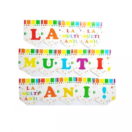 Ghirlande decorative - Banner La multi ani carton 2.5m