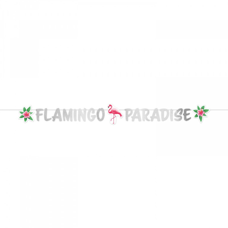 Ghirlande decorative - Banner litere FLAMINGO PARADISE 135 * 15 cm