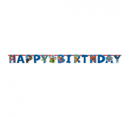 Ghirlande decorative - Banner Paw Patrol / Patrula Catelusilor Happy Birthday 12 X 240 cm