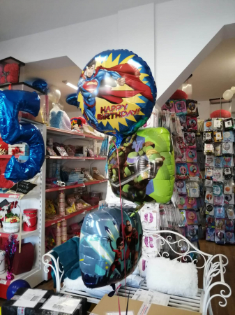 Buchet 3 baloane cu heliu Supereroi Supeerman, Testoasele ninja, Transformers [5]