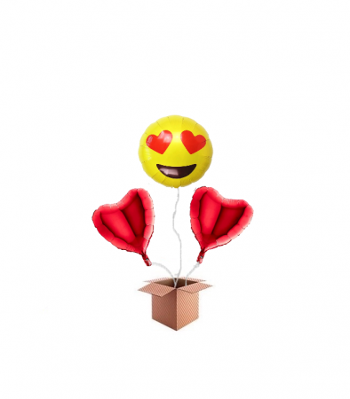Buchet 3 baloane emojie si inimi [3]