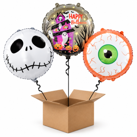 Baloane cu heliu din folie - Buchet 3 baloane heliu Halloween