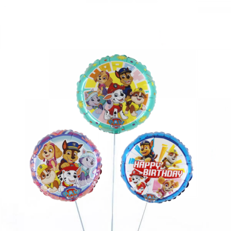 Paw Patrol - Decoratiuni & accesorii petrecere tematica - Buchet 3 baloane umflate heliu folie Paw Patrol 43 cm