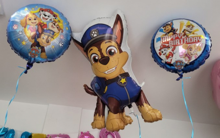 Buchet 3 baloane umflate heliu Paw Patrol Chase [4]