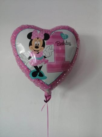 Buchet 5 baloane folie Minnie Mouse prima aniversare 1 an [2]