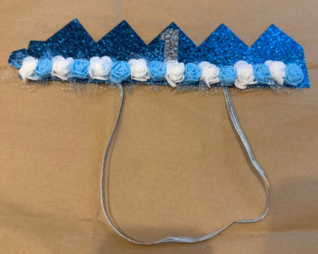 Coroana aniversare 1 an albastru si argintiu 7.5 cm [2]