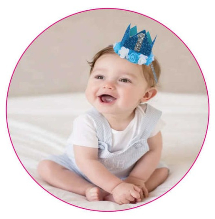 Coroana aniversare 1 an albastru si argintiu 7.5 cm [3]