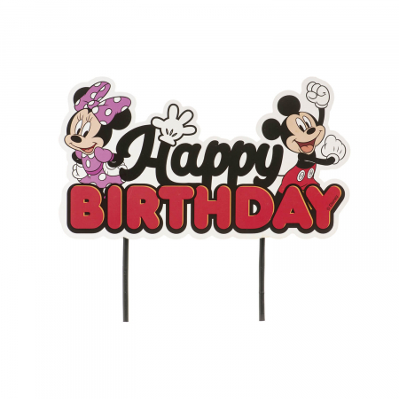 Toppere & Decoratiuni Tort - Decor tort carton Minnie & Mickey 17 x 9 cm