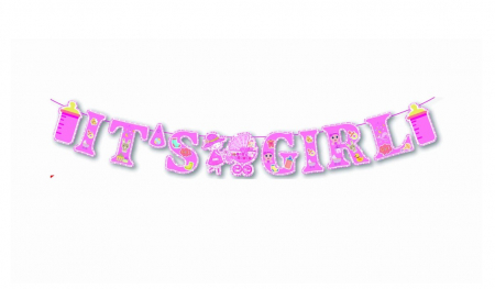 Botez fata - Accesorii pentru decoratiuni - Ghirlanda it' s girl 120 cm