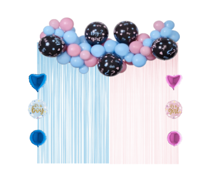 Gender reveal & Dezvaluire - Articole & decoratiuni - Kit decor dezvăluire decor Boy or Girl 73 buc