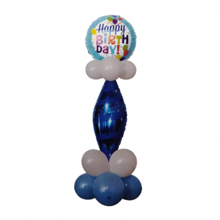 Kit decor pilon Happy Birthday aniversare albastru [0]