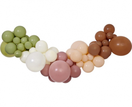 Gumball - Decoratiuni pentru petrecere tematica - Kit ghirlanda culori natura / retro 65 buc