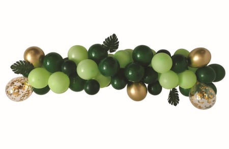 Zoo - Decoratiuni pentru petrecere tematica - Kit semiarcada verde zoo 35 buc