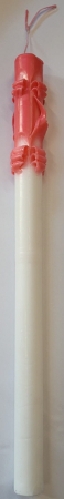 Lumanare botez/ cununie sculptata manual alba 4,6 x 60cm [1]