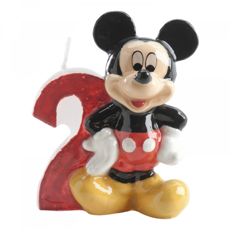 Lumanare tort cifra 2 Mickey Mouse 3D 6.5 cm [0]