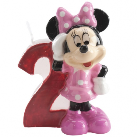 Lumanare tort cifra 2 Minnie Mouse 3D 6.5 cm [0]