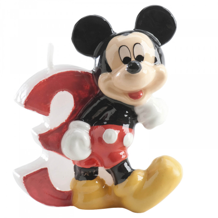 Lumanare tort cifra 3 Mickey Mouse 3D 6.5 cm [0]