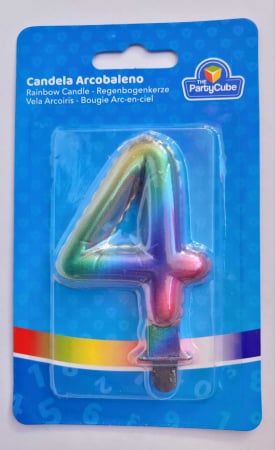 Lumanare tort cifra 4 curcubeu 7 cm [2]