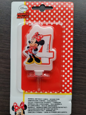 Lumanare tort cifra 4 Minnie Mouse 7 cm [1]