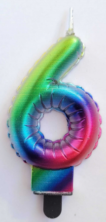 Lumanare tort cifra 6 curcubeu 7 cm [1]
