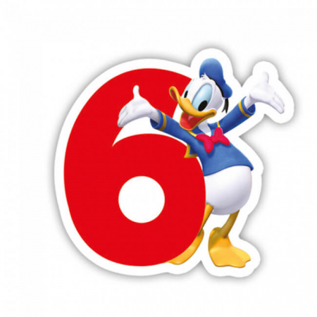 Mickey Mouse - Decoratiuni pentru petrecere tematica - Lumanare tort cifra 6 Mickey Mouse Donald Duck 7cm