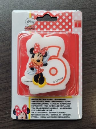 Lumanare tort cifra 6 Minnie Mouse 7 cm [2]