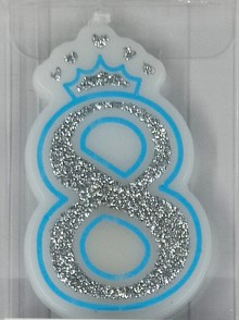 Articole pentru petrecere - Lumanare tort cifra 8 coroana 6 cm