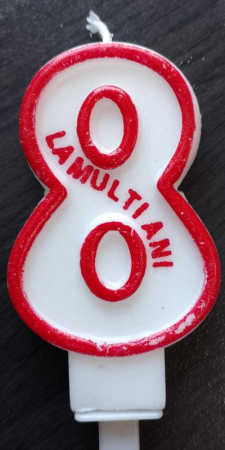 Lumanare tort Cifra 8 rosu 7cm [2]