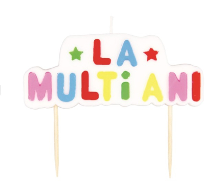 Articole pentru petrecere - Lumanare tort La multi ani 9 x 5 cm