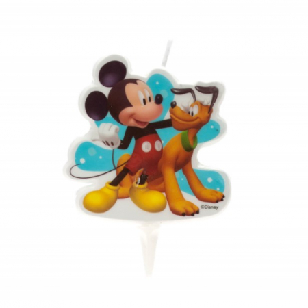 Mickey Mouse - Decoratiuni pentru petrecere tematica - Lumanare tort Mickey si Pluto 2D 7 cm