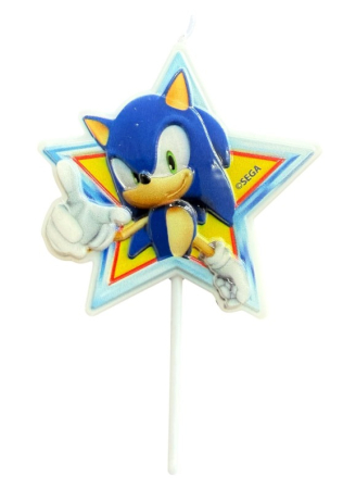 Articole pentru petrecere - Lumanare tort Sonic 8 cm