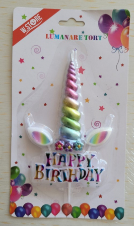Lumanare tort unicorn 3 buc [3]