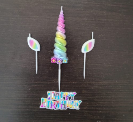 Lumanare tort unicorn 3 buc [2]